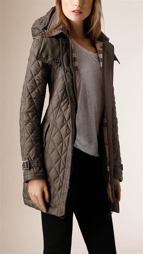 burberry long quilted coat womens